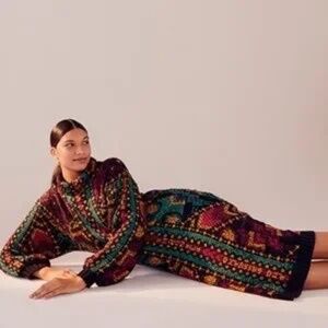 FARM RIO Yawanawa Stripes Sweater Dress